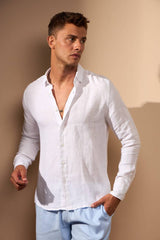 CAMISA GIBSON 100% LINHO COM BOLSO - BRANCO da Vörr Brasil | Vörr Brasil