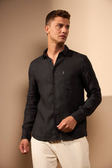 CAMISA GIBSON 100% LINHO COM BOLSO - PRETO da Vörr Brasil | Vörr Brasil