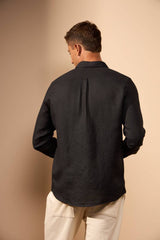 CAMISA GIBSON 100% LINHO COM BOLSO - PRETO da Vörr Brasil | Vörr Brasil
