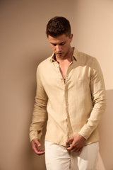 CAMISA LINHO GIBSON - PALHA da Vörr Brasil | Loja Oficial Vörr Brasil