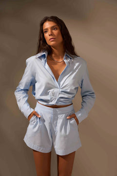 CAMISA ONDAS ALGODÃO - AZUL