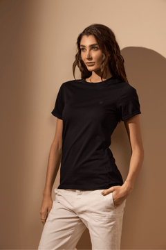 CAMISETA ESSENCIAL ALGODÃO EGÍPCIO FEMININA - PRETO