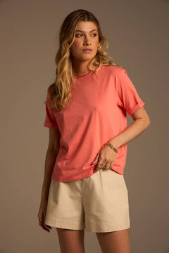 CAMISETA ESSENCIAL ALGODÃO EGÍPCIO FEMININA - SALMÃO