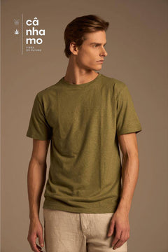 CAMISETA FIBRA NATURAL CÂNHAMO CONCEITO - VERDE OLIVA