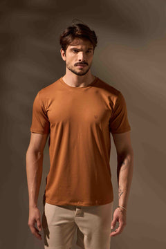 CAMISETA ESSENCIAL ALGODÃO PIMA FLOW - COBRE