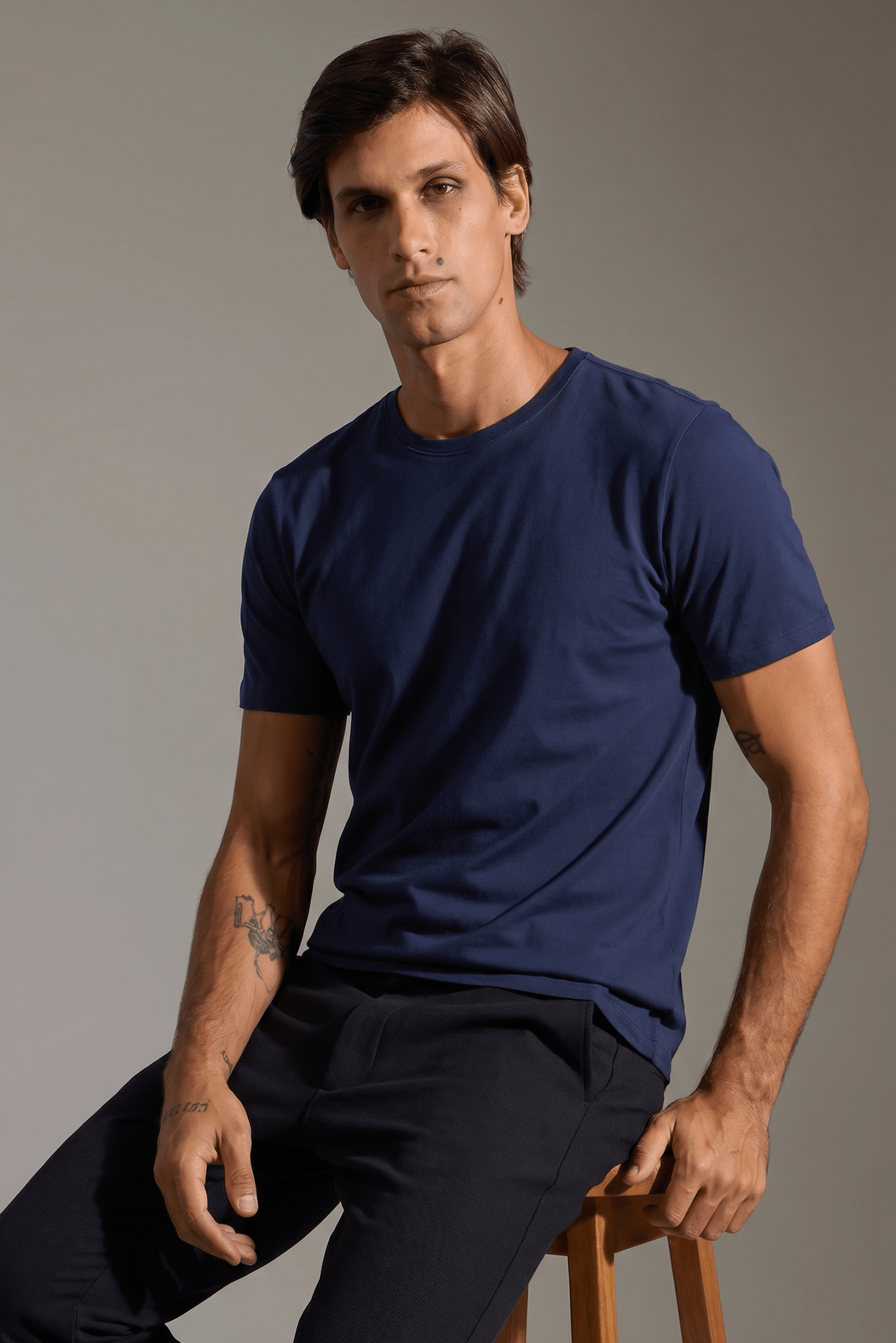 CAMISETA ESSENCIAL ZERO ALGODÃO PIMA - MARINHO da Vörr Brasil | Vörr Brasil