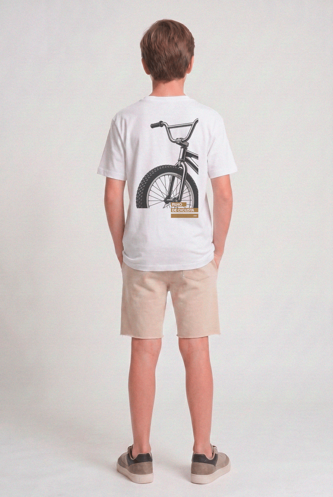 CAMISETA FILHO DE CICLISTA INFANTIL ALGODÃO EGÍPCIO - BRANCO da Vörr Brasil | Vörr Brasil