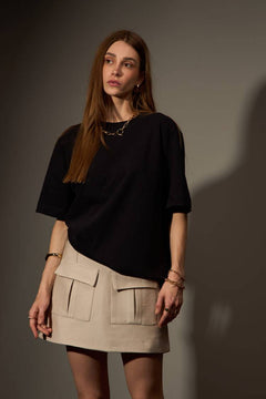 CAMISETA OVERSIZED ALGODÃO EGÍPCIO - PRETO