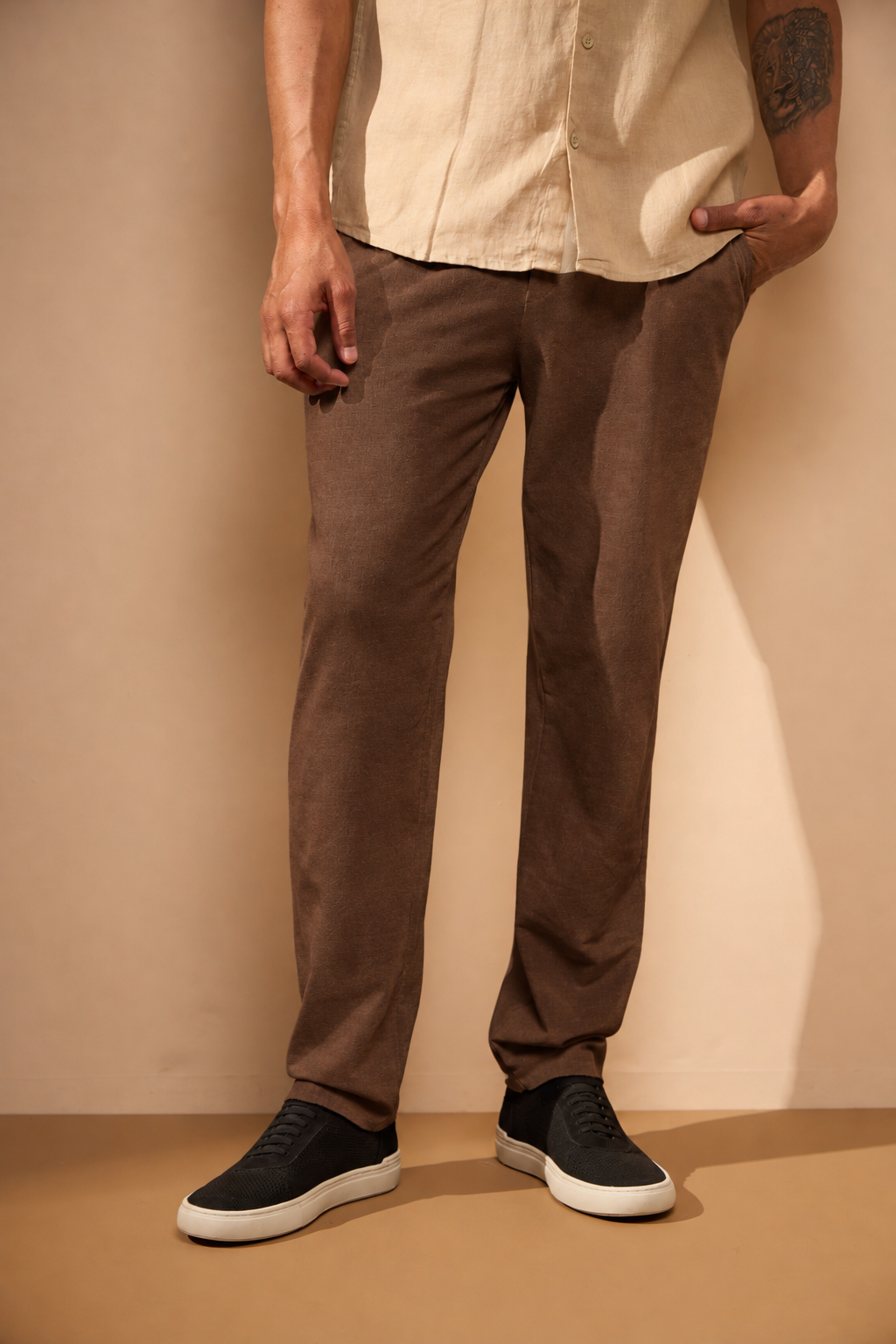 CALÇA FOZ ALGODÃO - MARROM