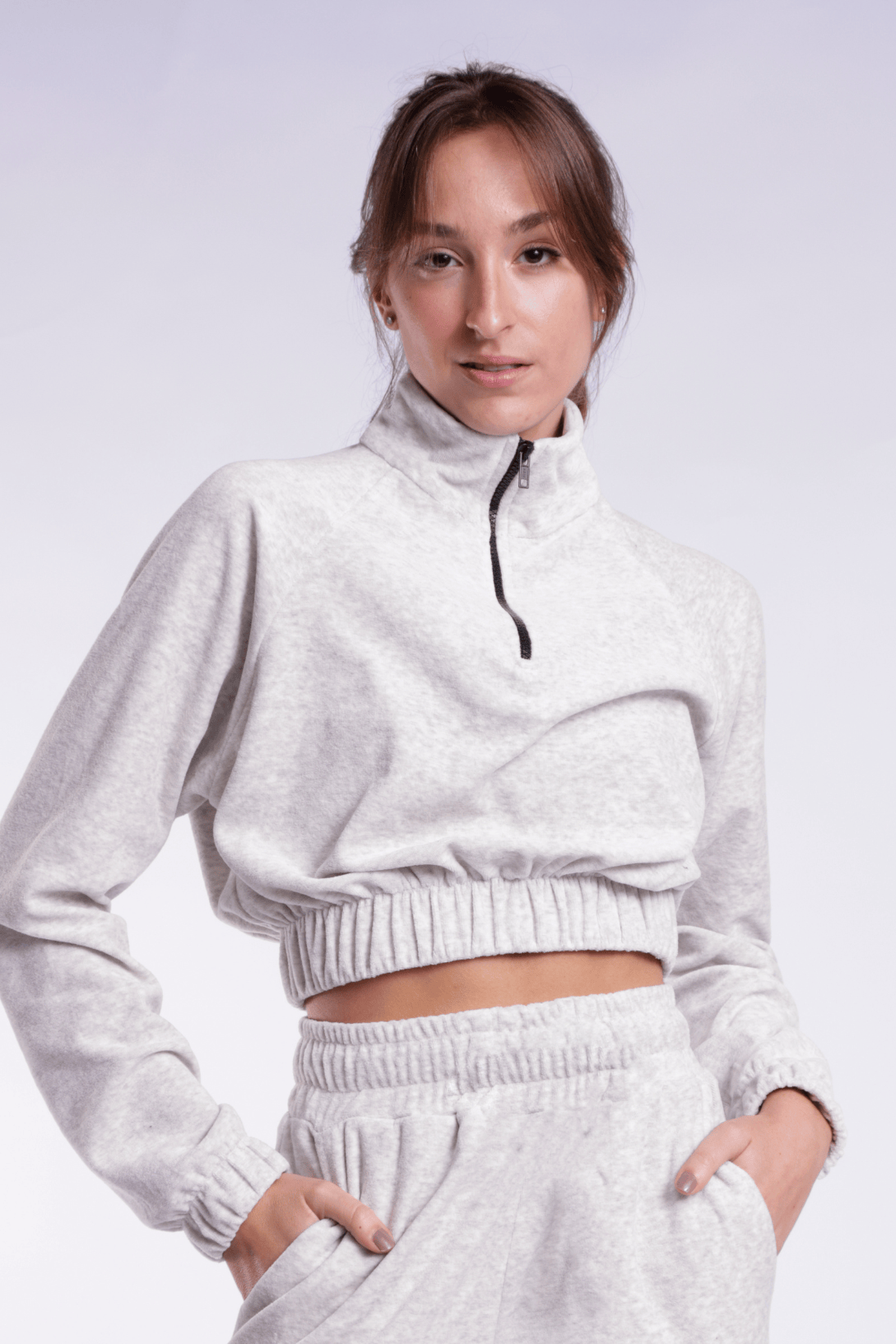 CROPPED MANGA LONGA - CINZA da Vörr Brasil | Loja Oficial Vörr Brasil