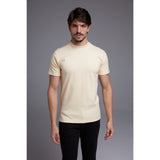 CAMISETA SLIM GOLA ALTA NATURALE - AREIA