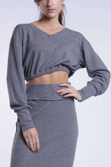 BLUSA MANGA LONGA - CINZA
