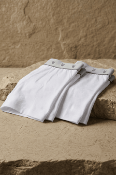 KIT 2 CUECAS MINI BOXER 100% ALGODÃO - BRANCO