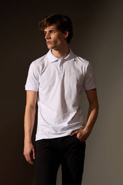 POLO ALGODÃO MALHA PIMA - BRANCO