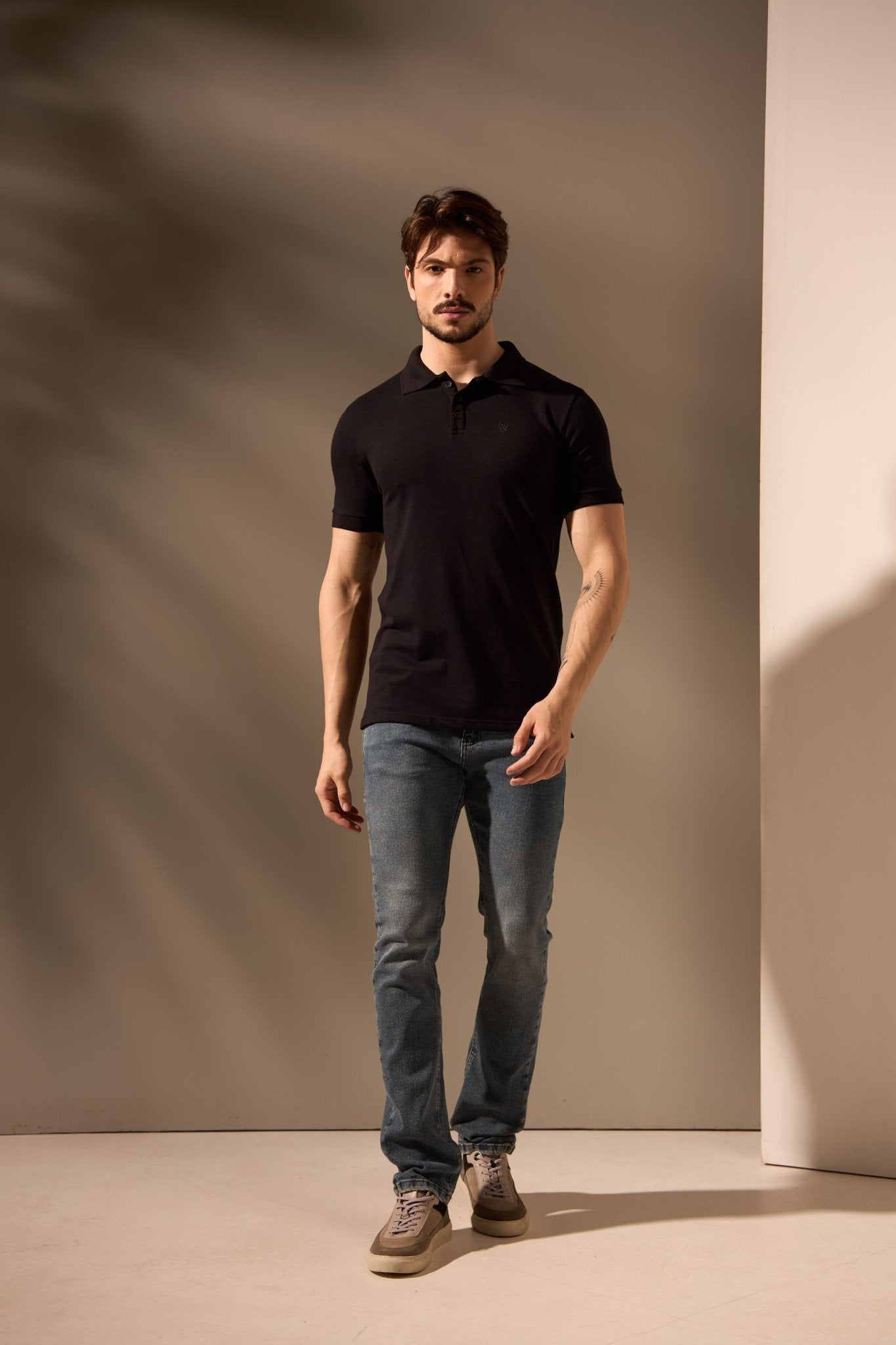 POLO ALGODÃO PIMA TEXTURIZADA - PRETO da Vörr Brasil | Loja Oficial Vörr Brasil