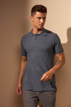 POLO EXPLORER ALGODÃO PIQUET - CHUMBO