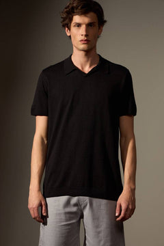 POLO LEME TRICÔ ALGODÃO - PRETO