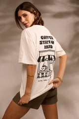 [PRÉ - VENDA] CAMISETA OVER UNISSSEX 100% ALGODÃO COFFEE STATE 02 - OFF WHITE da Vörr Brasil | Loja Oficial Vörr Brasil