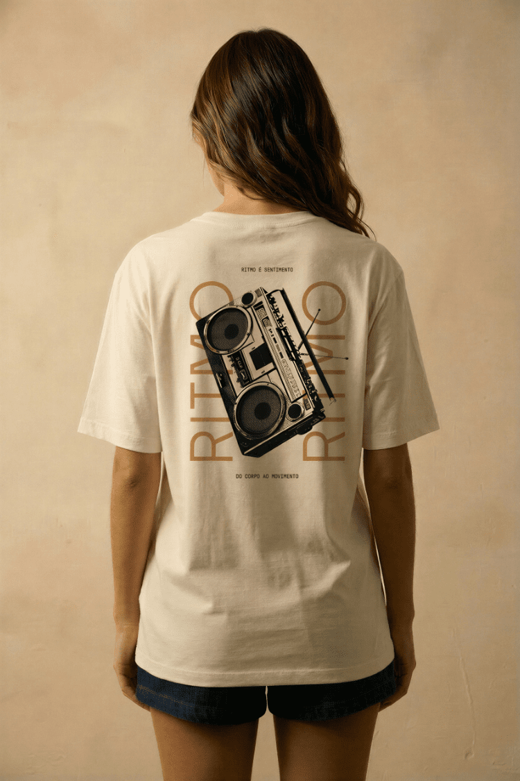 CAMISETA OVERSIZED UNISSEX RITMO 100% ALGODÃO - OFF WHITE da Vörr Brasil | Vörr Brasil