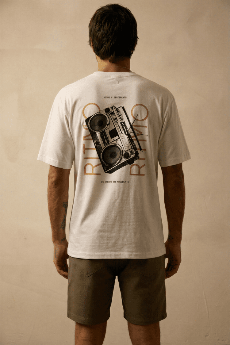 CAMISETA OVERSIZED UNISSEX RITMO 100% ALGODÃO - OFF WHITE da Vörr Brasil | Vörr Brasil