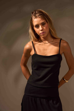 REGATA SELVA ALGODÃO - PRETO