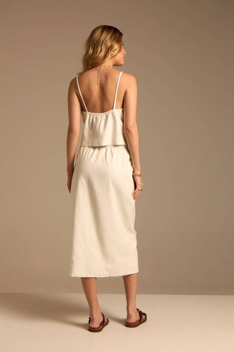 SAIA MIDI LINHO BÚZIOS - OFF WHITE da Vörr Brasil | Loja Oficial Vörr Brasil