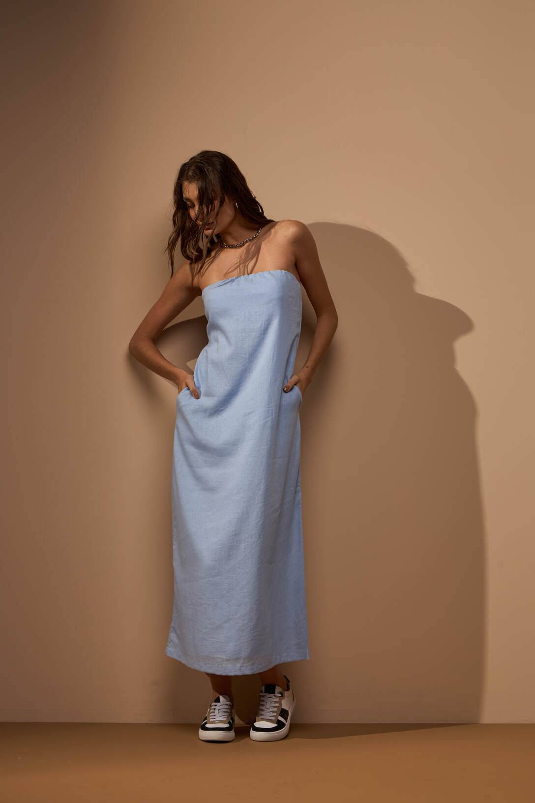 VESTIDO BOSQUES - AZUL da Vörr Brasil | Loja Oficial Vörr Brasil