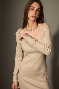 VESTIDO CANION ALGODÃO - BEGE