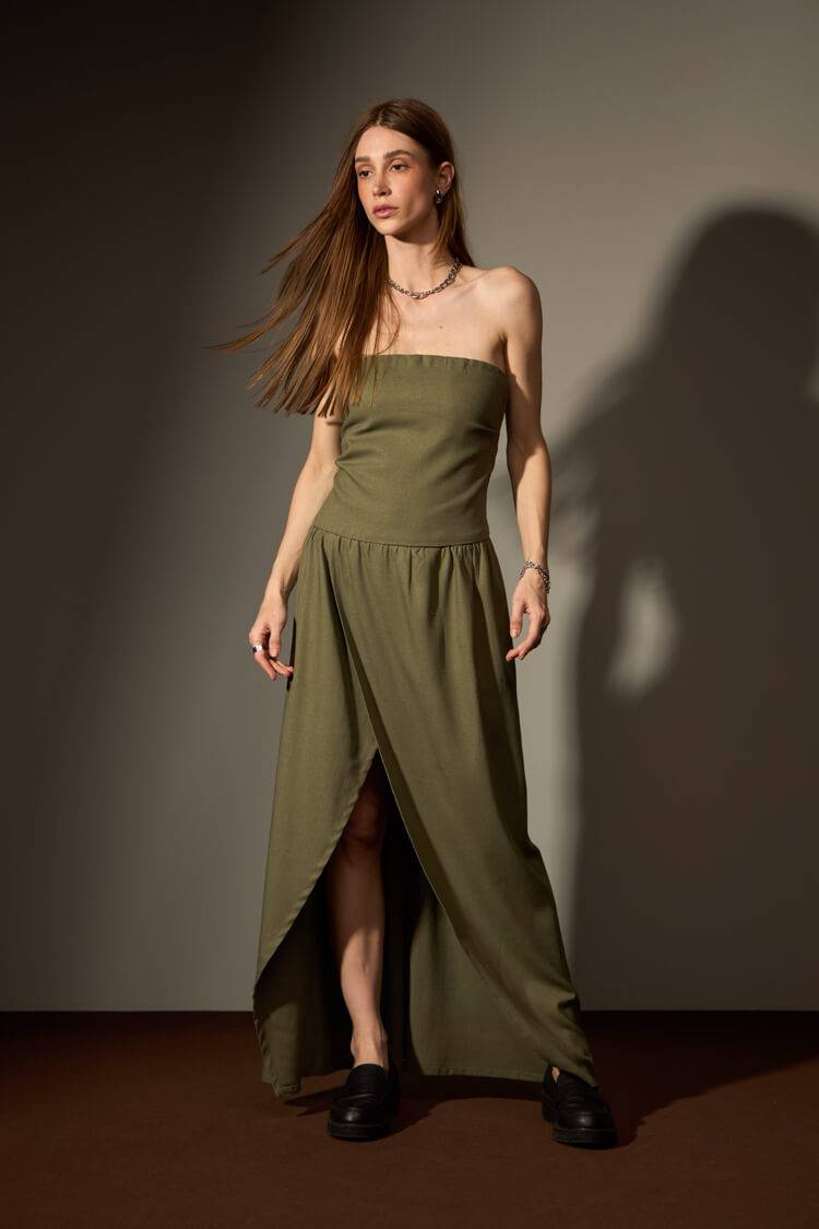 VESTIDO CERRADO - VERDE MUSGO da Vörr Brasil | Loja Oficial Vörr Brasil