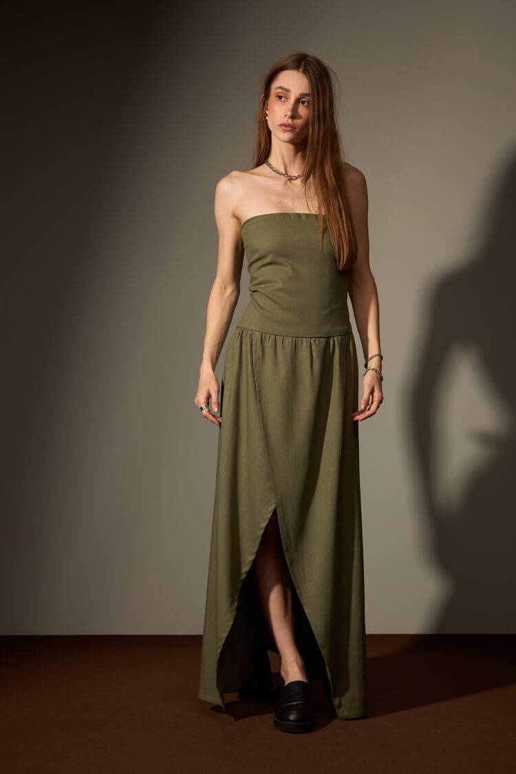 VESTIDO CERRADO - VERDE MUSGO da Vörr Brasil | Loja Oficial Vörr Brasil
