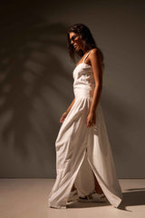 VESTIDO MIDI ONDAS ALGODÃO - BRANCO da Vörr Brasil | Loja Oficial Vörr Brasil