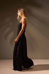 VESTIDO MIDI ONDAS ALGODÃO - PRETO da Vörr Brasil | Loja Oficial Vörr Brasil