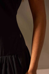 VESTIDO MIDI ONDAS ALGODÃO - PRETO da Vörr Brasil | Loja Oficial Vörr Brasil