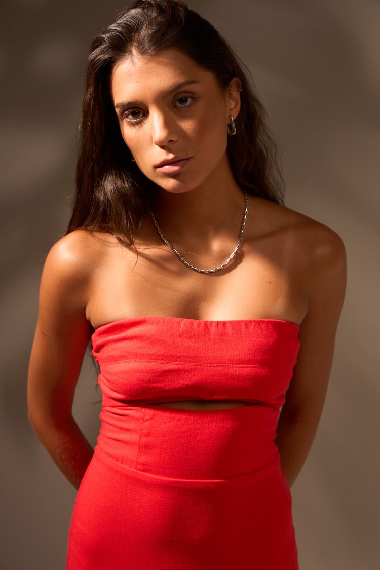 VESTIDO MIDI SUNSET ALGODÃO - LARANJA da Vörr Brasil | Loja Oficial Vörr Brasil