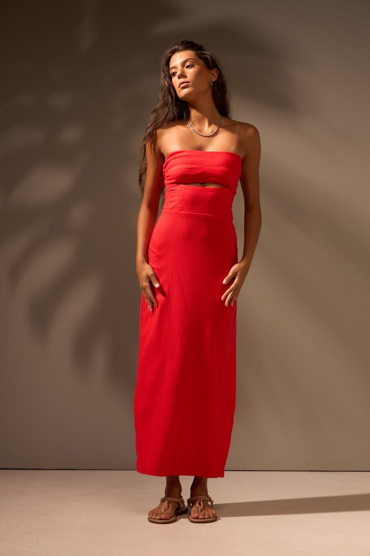 VESTIDO MIDI SUNSET ALGODÃO - LARANJA da Vörr Brasil | Loja Oficial Vörr Brasil