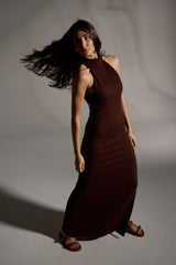 VESTIDO MOCHA VISCOSE ESTRUTURADA - MARROM da Vörr Brasil | Vörr Brasil