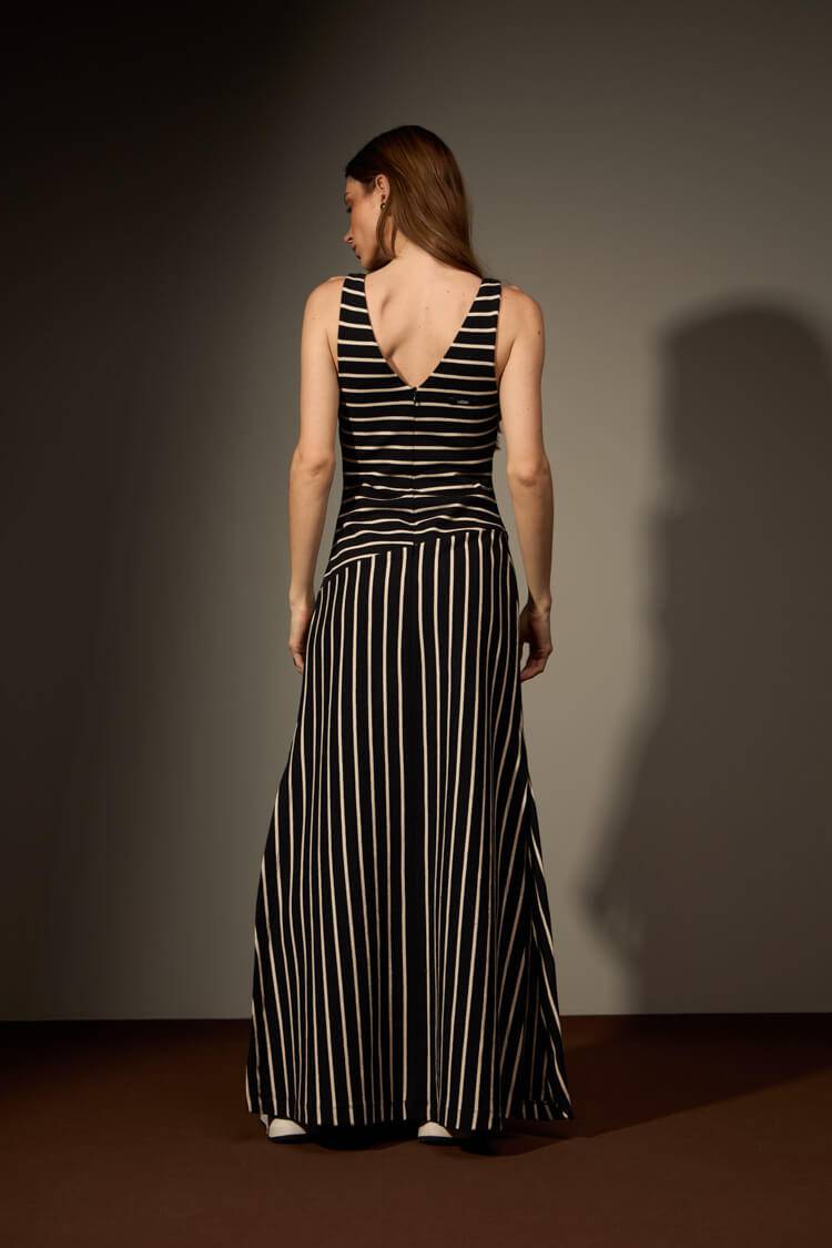VESTIDO POÇO - PRETO E AREIA da Vörr Brasil | Loja Oficial Vörr Brasil