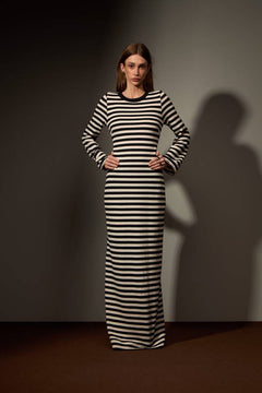 VESTIDO RAIAS ALGODÃO - PRETO