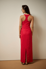 VESTIDO SOLAR MIDI LINHO - VERMELHO da Vörr Brasil | Vörr Brasil