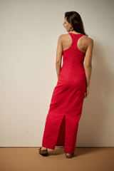 VESTIDO SOLAR MIDI LINHO - VERMELHO da Vörr Brasil | Vörr Brasil