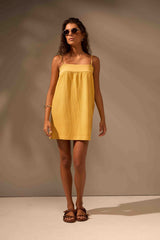 VESTIDO SOLSTÍCIO ALGODÃO - AMARELO da Vörr Brasil | Loja Oficial Vörr Brasil