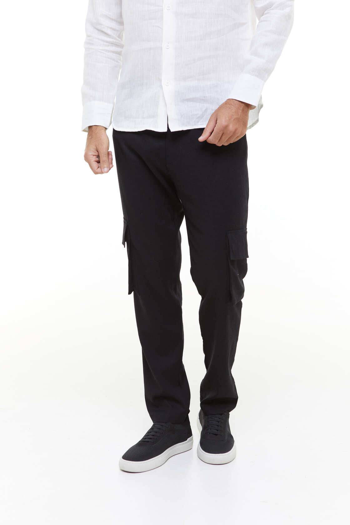 CALÇA LINHO CARGO - PRETO - Vörr Brasil